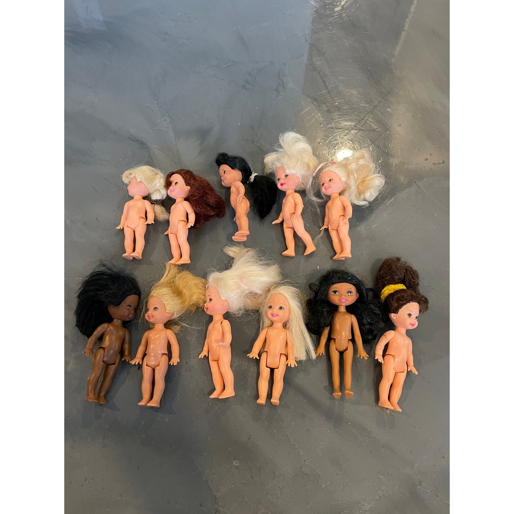 Vintage Mattel Kelly Doll Lot of 11 Assorted Hair and Skin Tones Barbie Sister